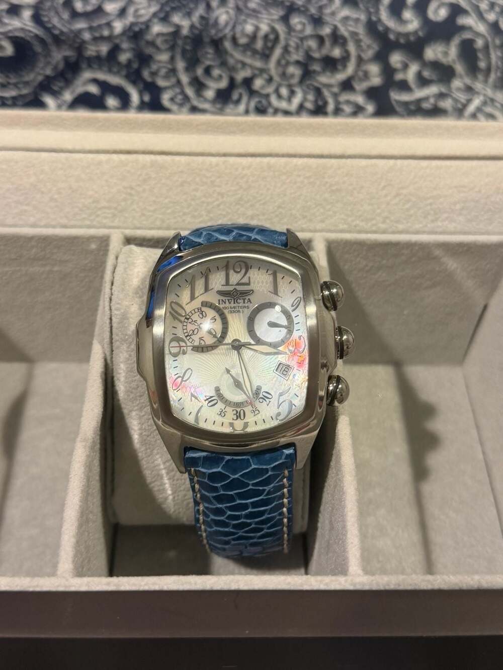 Invicta Lupah Dragon Swiss Chronograph White Mother of Pearl Dial Watch 2498